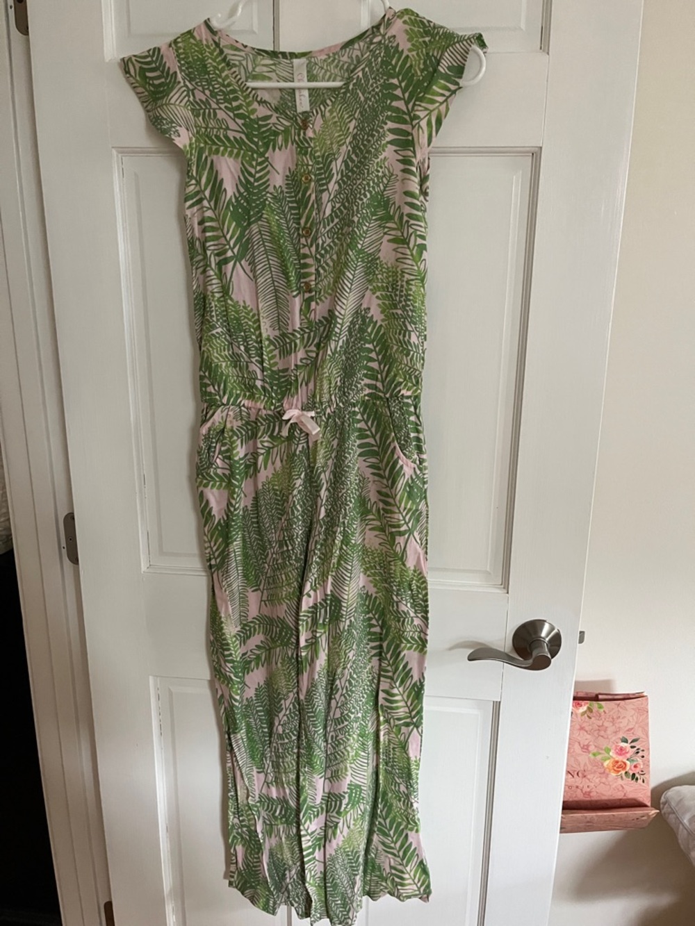 Kids Palm-Print Pink & Green Body Suit